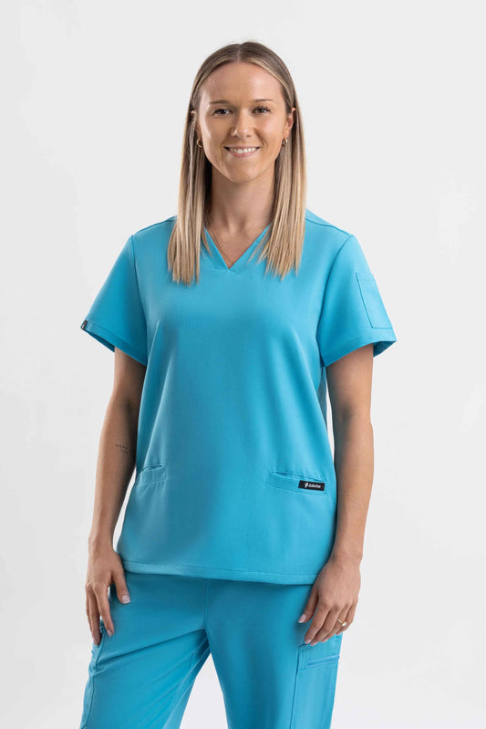 V Neck Scrub Top - Teal