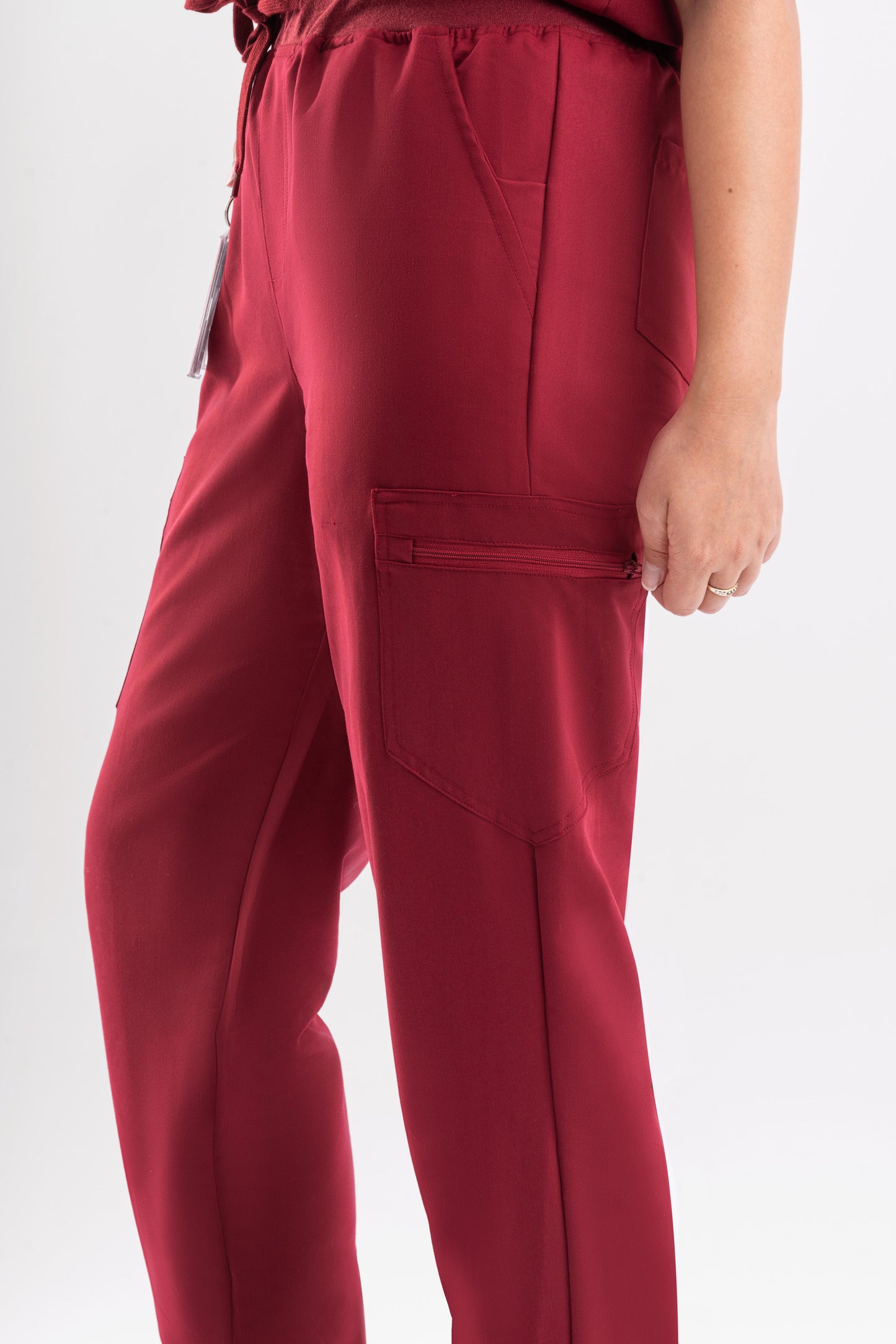 stretch maroon scrub pants for women nurses