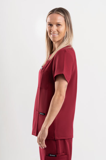 maroon scrub top for nurses australia