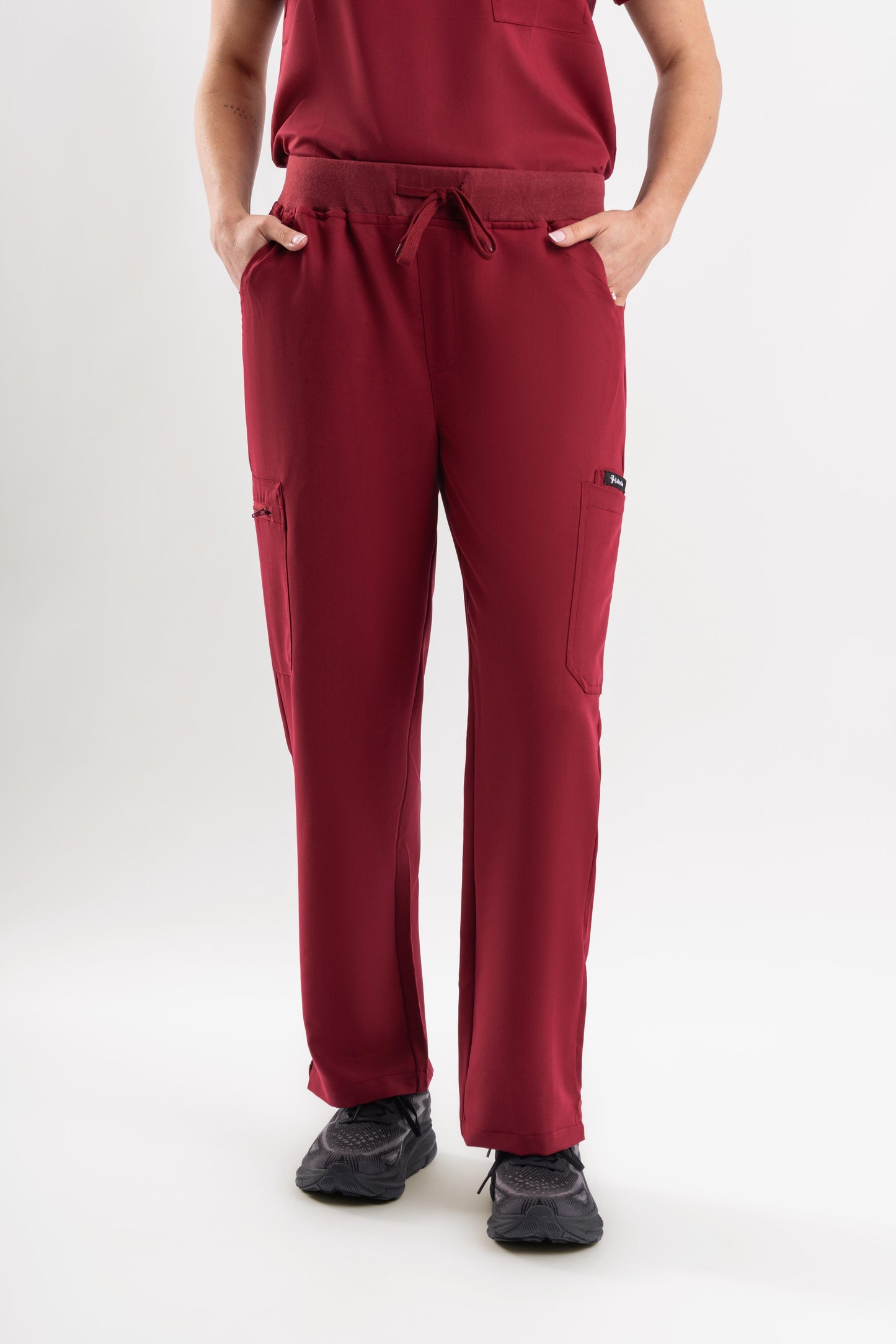Straight Scrub Pants - Maroon Babuchaa