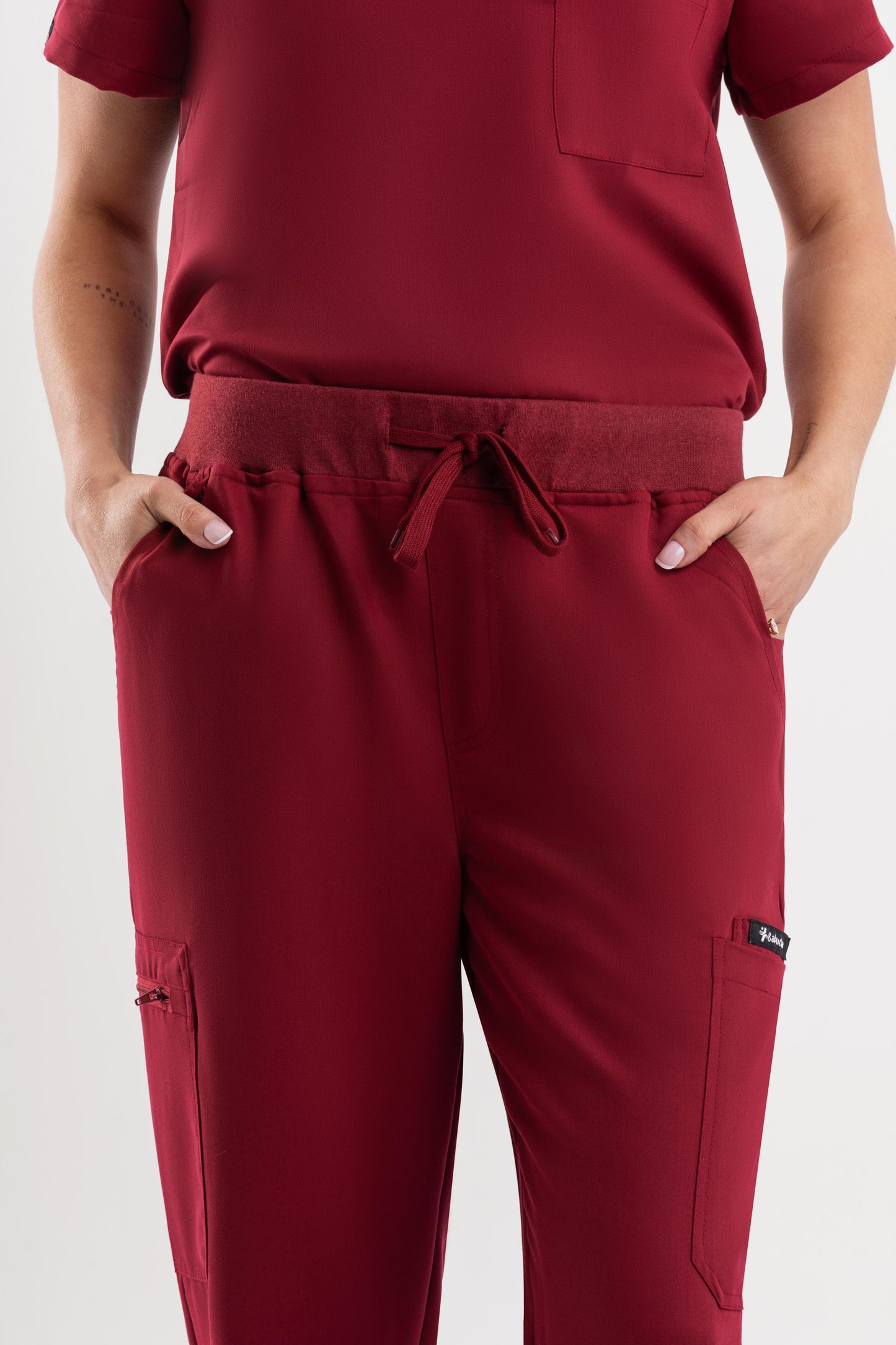 Straight Scrub Pants - Maroon Babuchaa