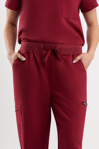 Straight Scrub Pants - Maroon Babuchaa