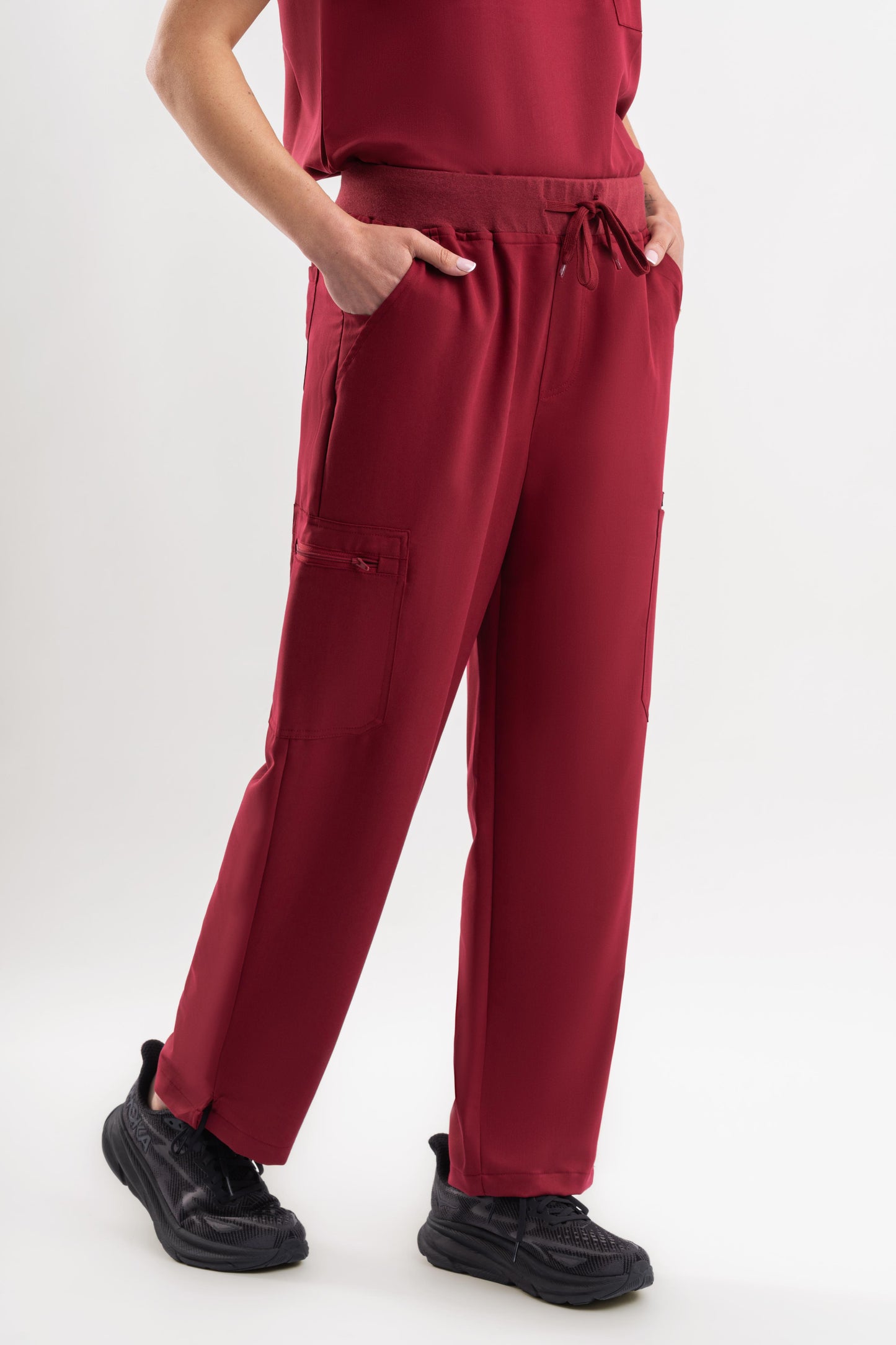 Straight Scrub Pants - Maroon Babuchaa