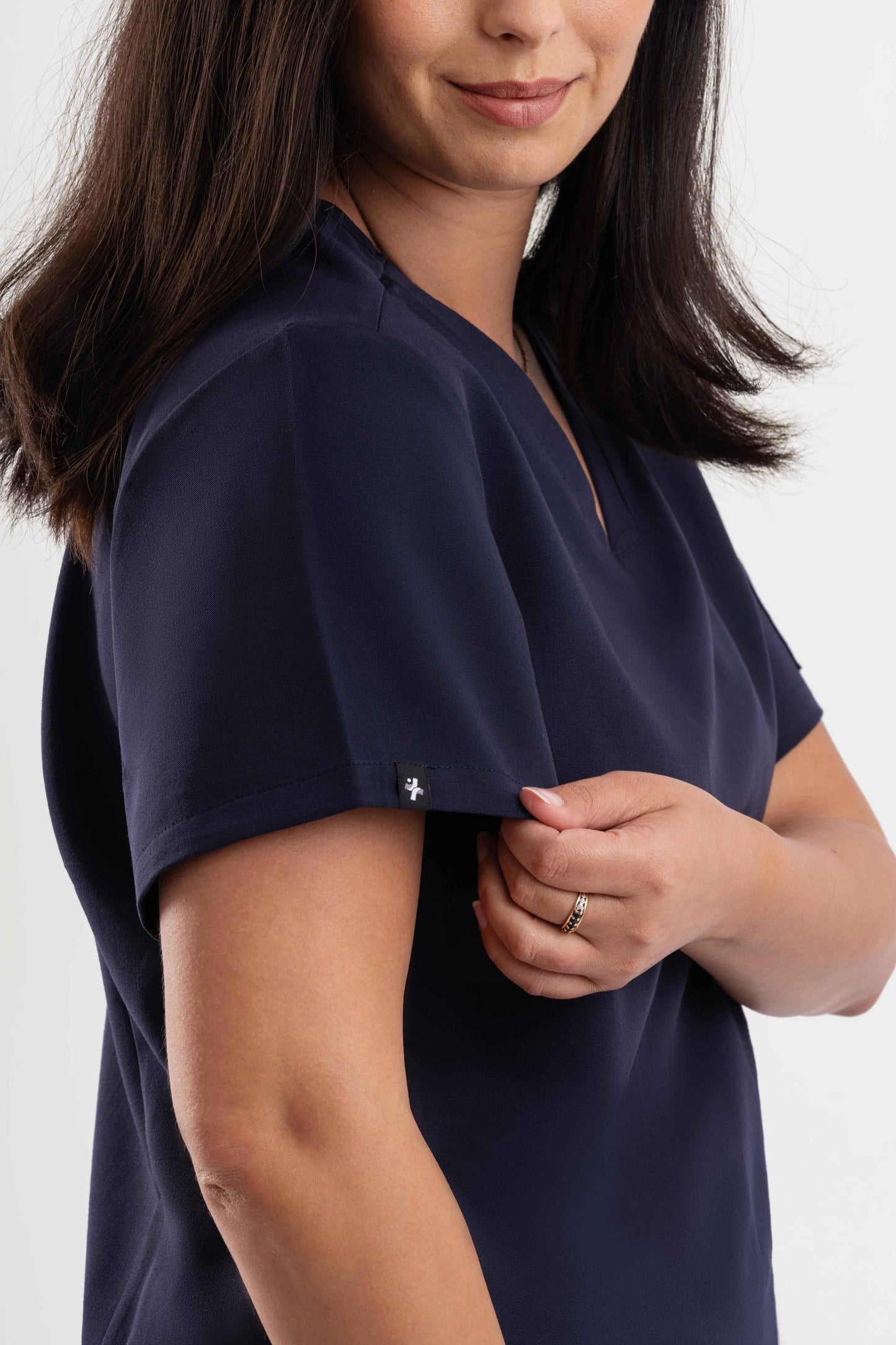 V Neck Scrub Top - Navy Blue