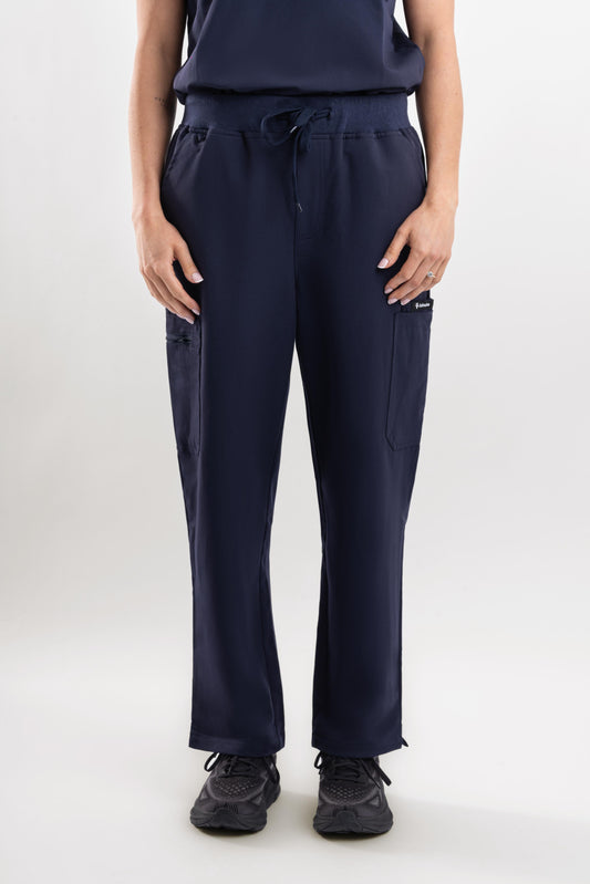 Straight Scrub Pants - Navy Blue Babuchaa