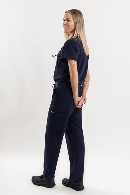 Straight Scrub Pants - Navy Blue Babuchaa