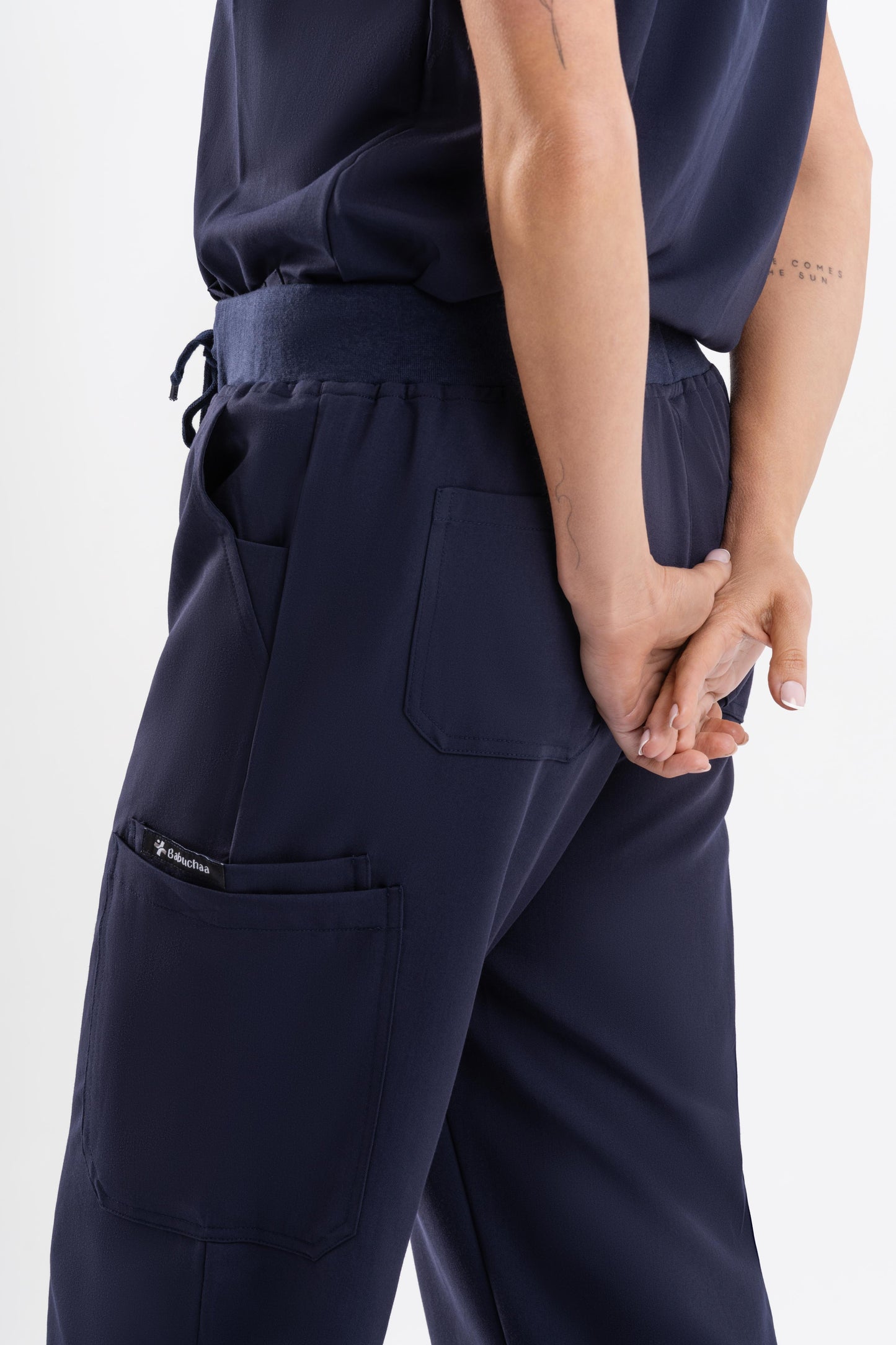 Straight Scrub Pants - Navy Blue Babuchaa