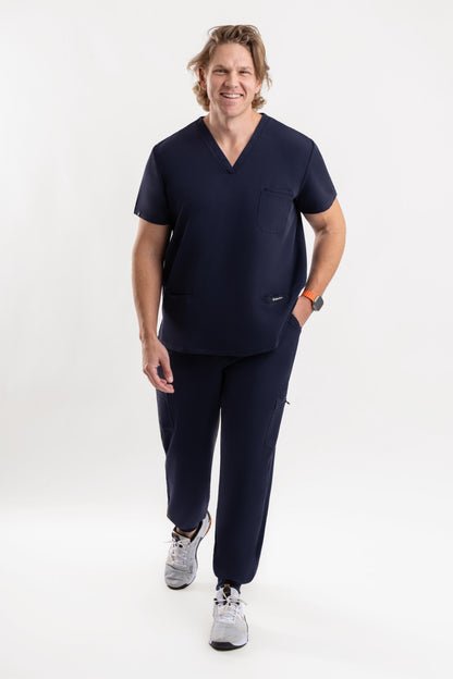 nursing Navy Blue V Neck Scrub tops for men