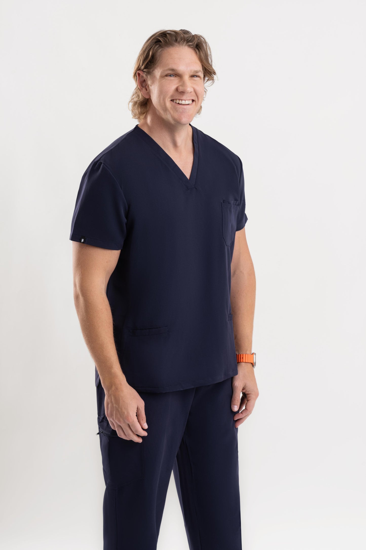 professional men’s V Neck Navy Blue Scrub tops