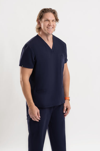 professional men’s V Neck Navy Blue Scrub tops
