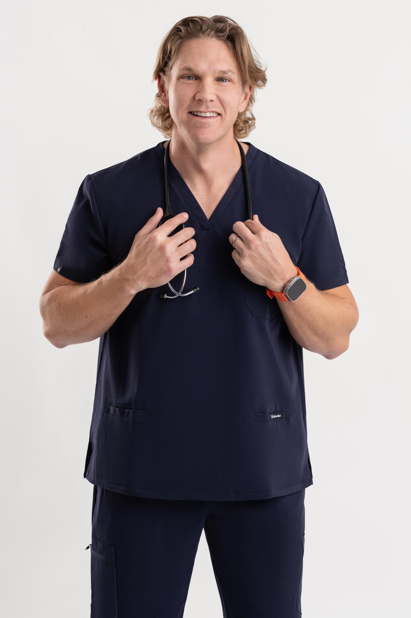 men’s V Neck Navy Blue medical scrub tops