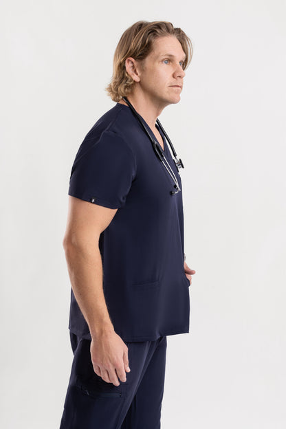 men’s Navy Blue V Neck stretch Scrub tops