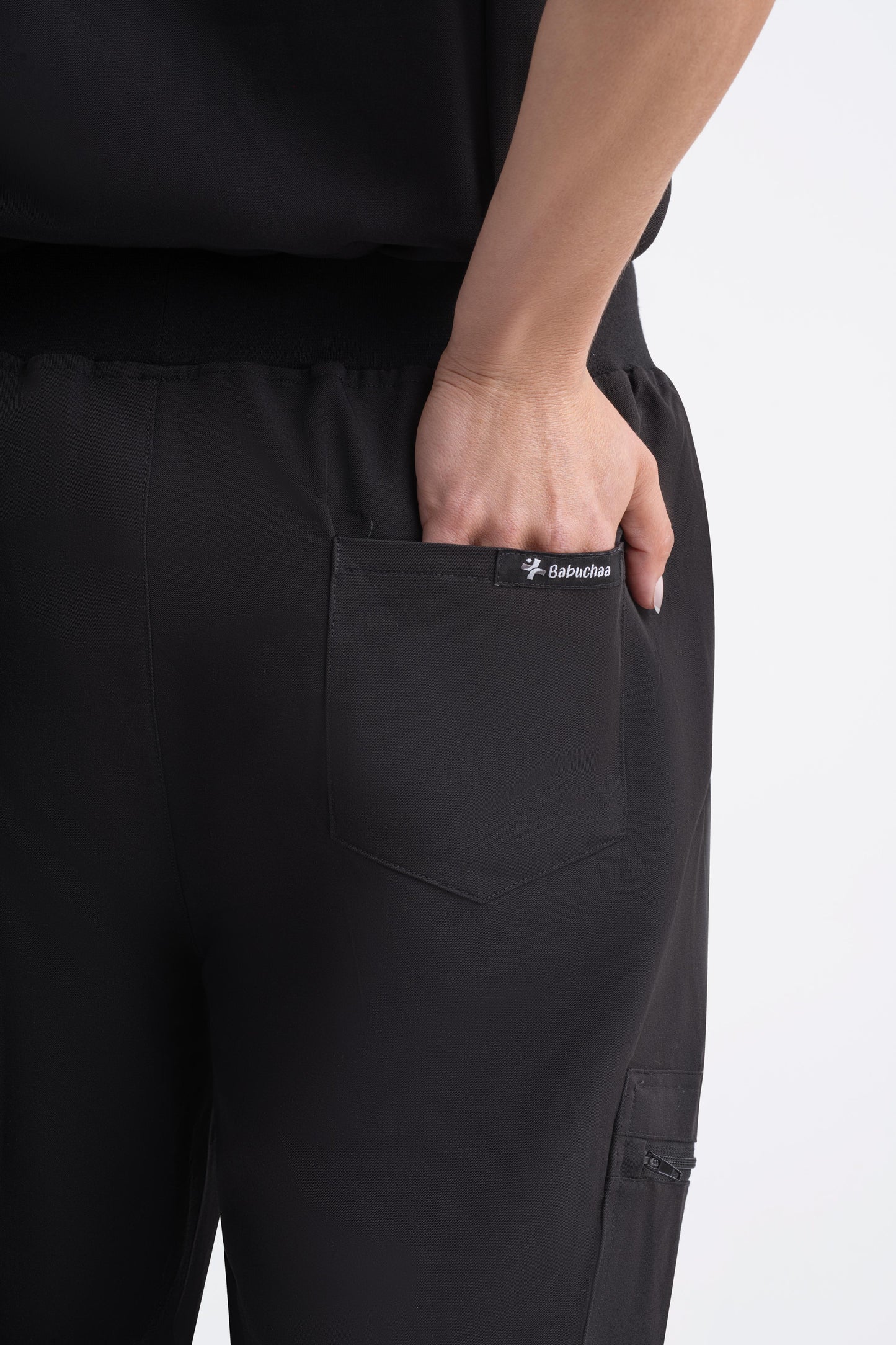 Jogger Scrub Pants - Black Babuchaa