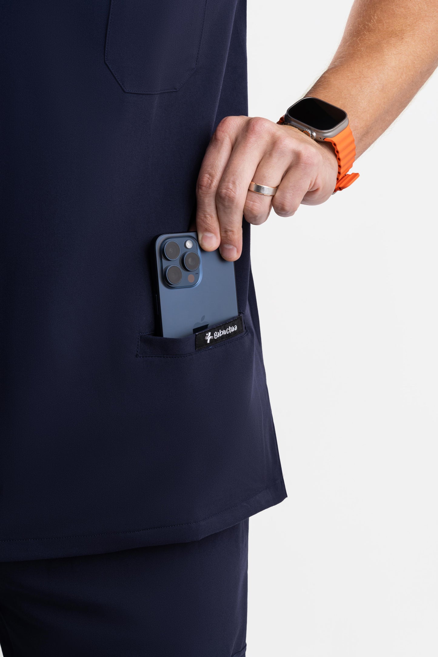 men’s Navy Blue V Neck Scrub tops for Australian nurses