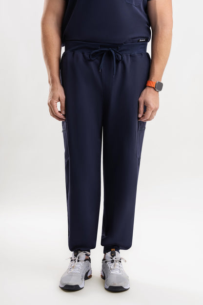 men’s navy blue scrub jogger pants