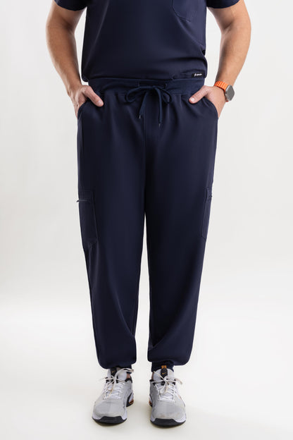 navy blue healthcare jogger scrub pants for men