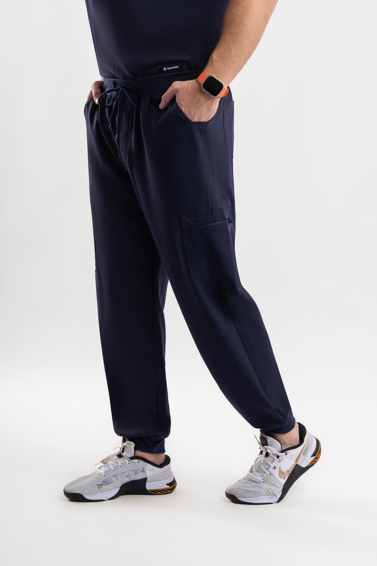 navy blue mens medical scrub jogger pants