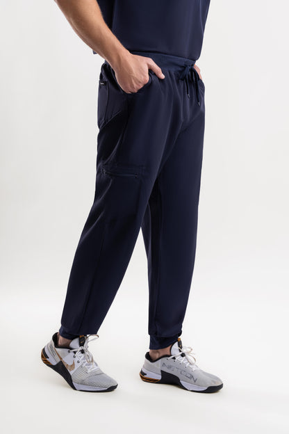 navy blue nursing scrub joggers for men