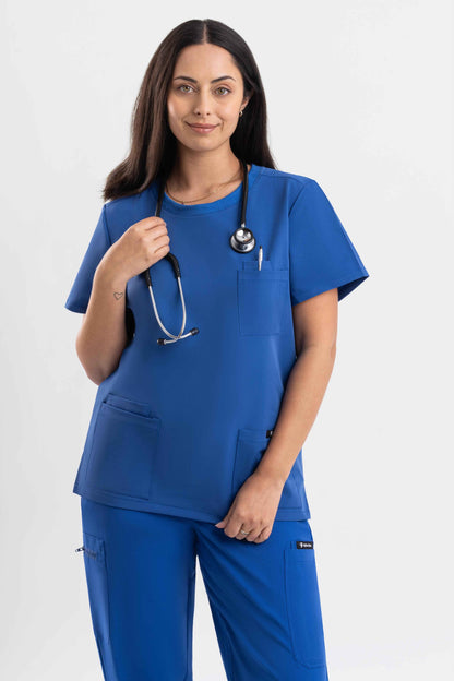 Crewneck Scrub Top - Royal Blue