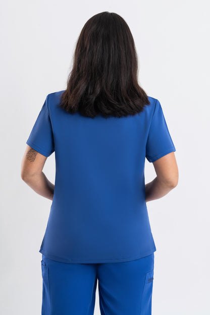 women’s royal blue medical scrub top professional