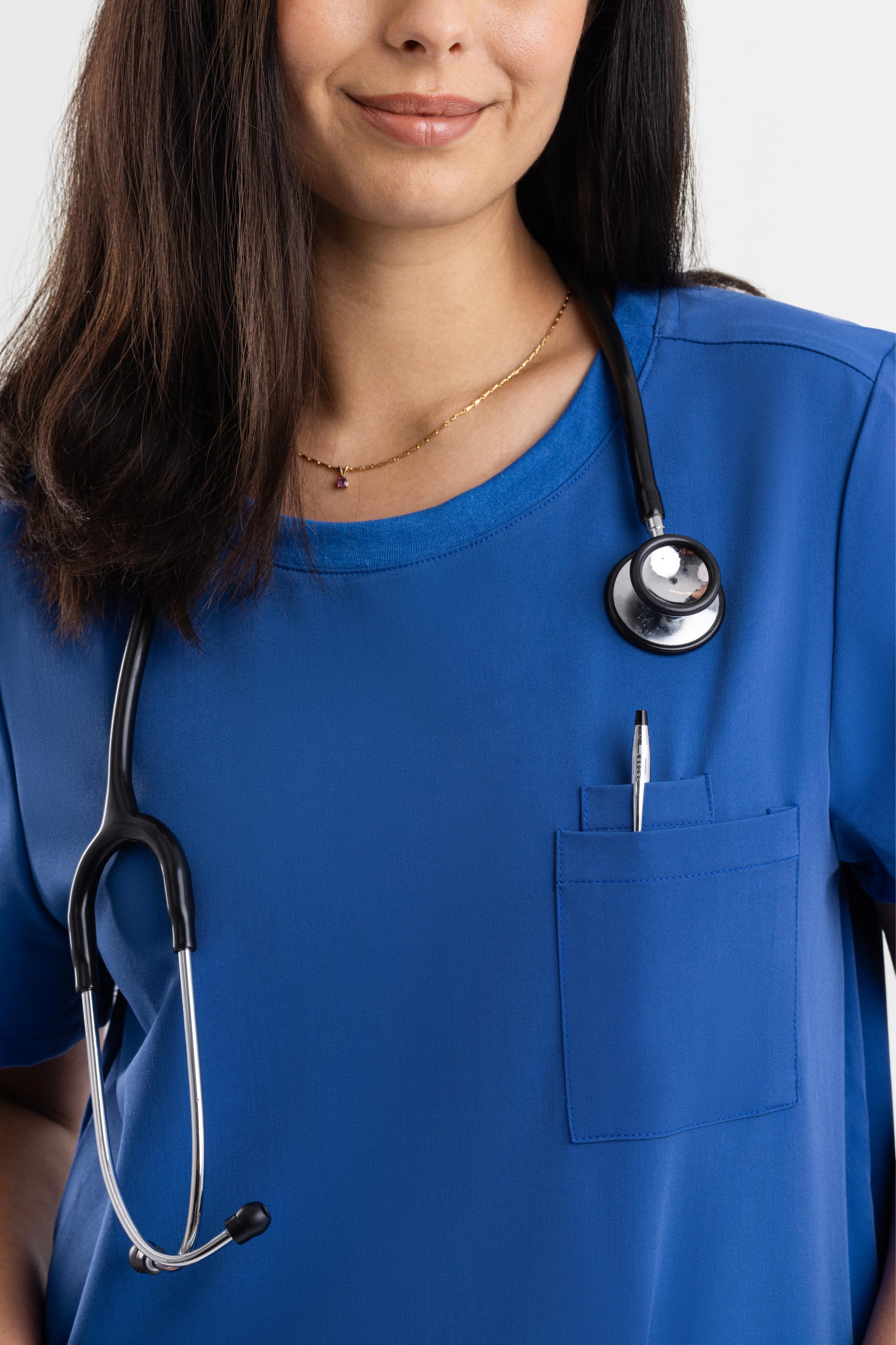 stylish royal blue scrub top women healthcare