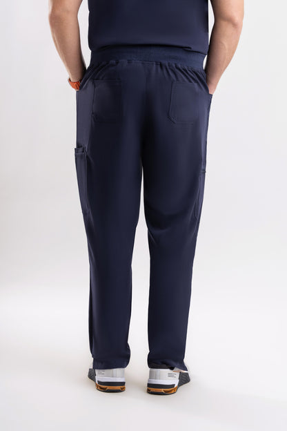 navy blue comfortable men Axis Straight Scrub Pants