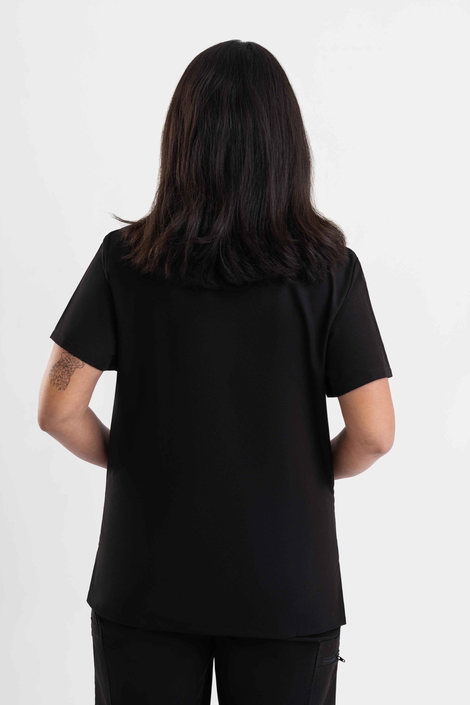 Crewneck Scrub Top - Black