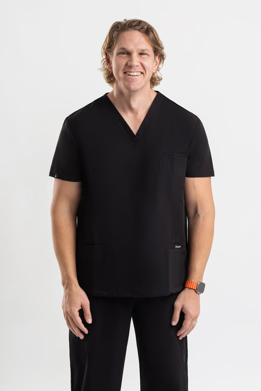 men’s black V Neck Scrub tops Australia