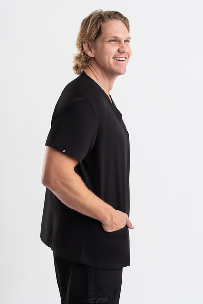 nursing black V Neck Scrub tops for men
