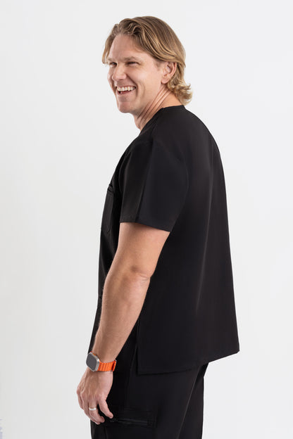 healthcare V Neck black Scrub tops for men