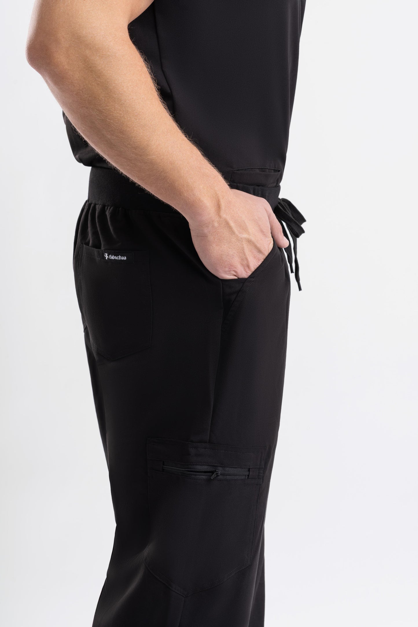 black mens pulse medical scrub jogger pants
