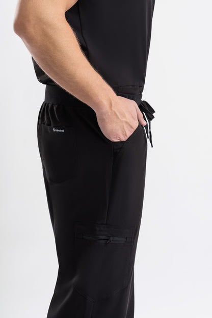 black mens pulse medical scrub jogger pants