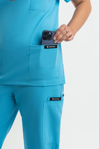 teal medical scrub top women for workwear