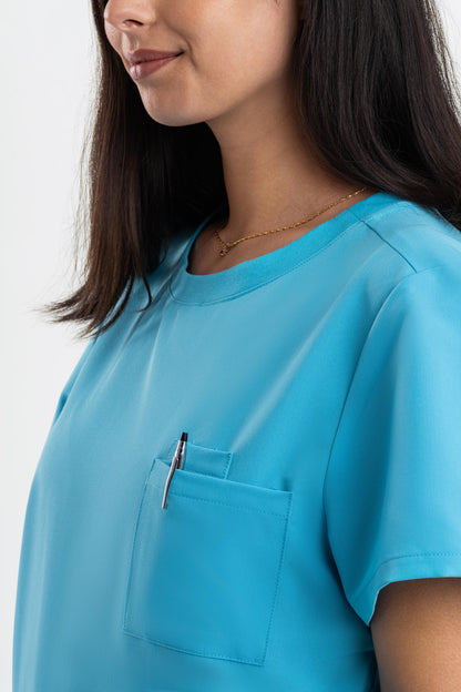 women’s teal scrub top hospital use