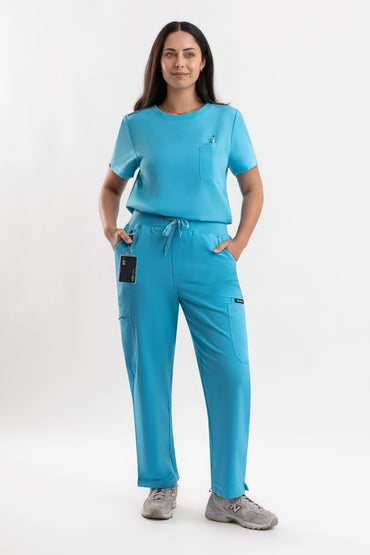 Straight Scrub Pants - Teal Babuchaa