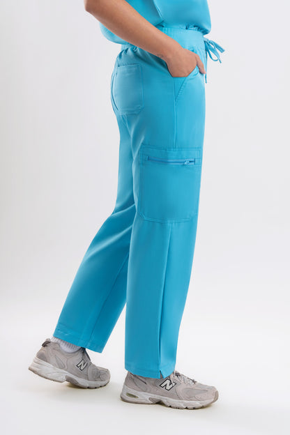 Straight Scrub Pants - Teal Babuchaa