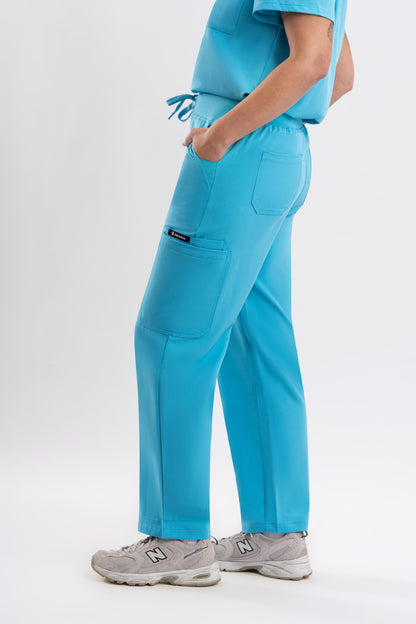 Straight Scrub Pants - Teal Babuchaa