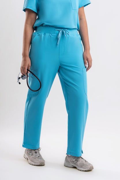 Straight Scrub Pants - Teal Babuchaa
