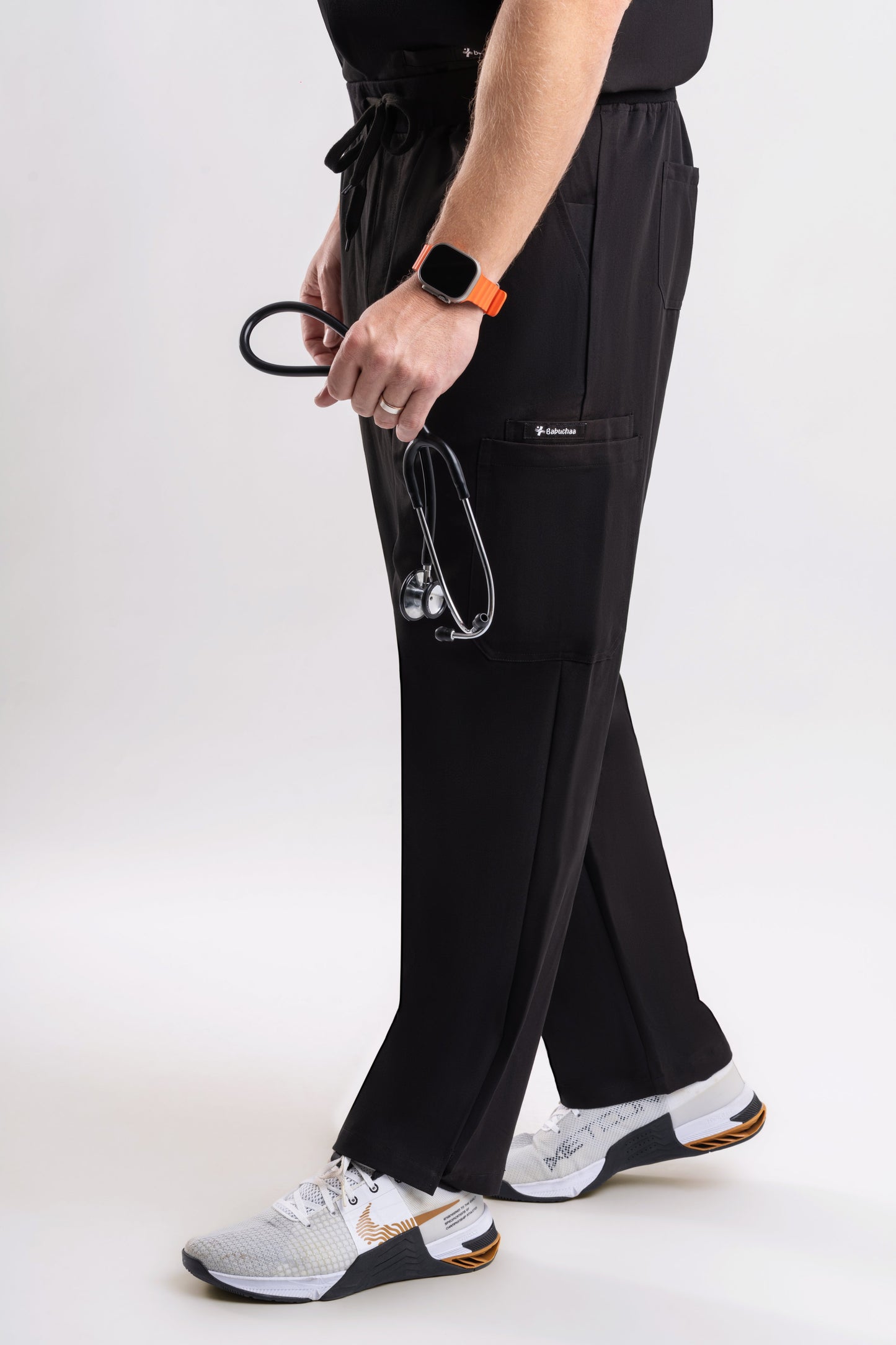 comfortable men black Axis Straight Scrub Pants