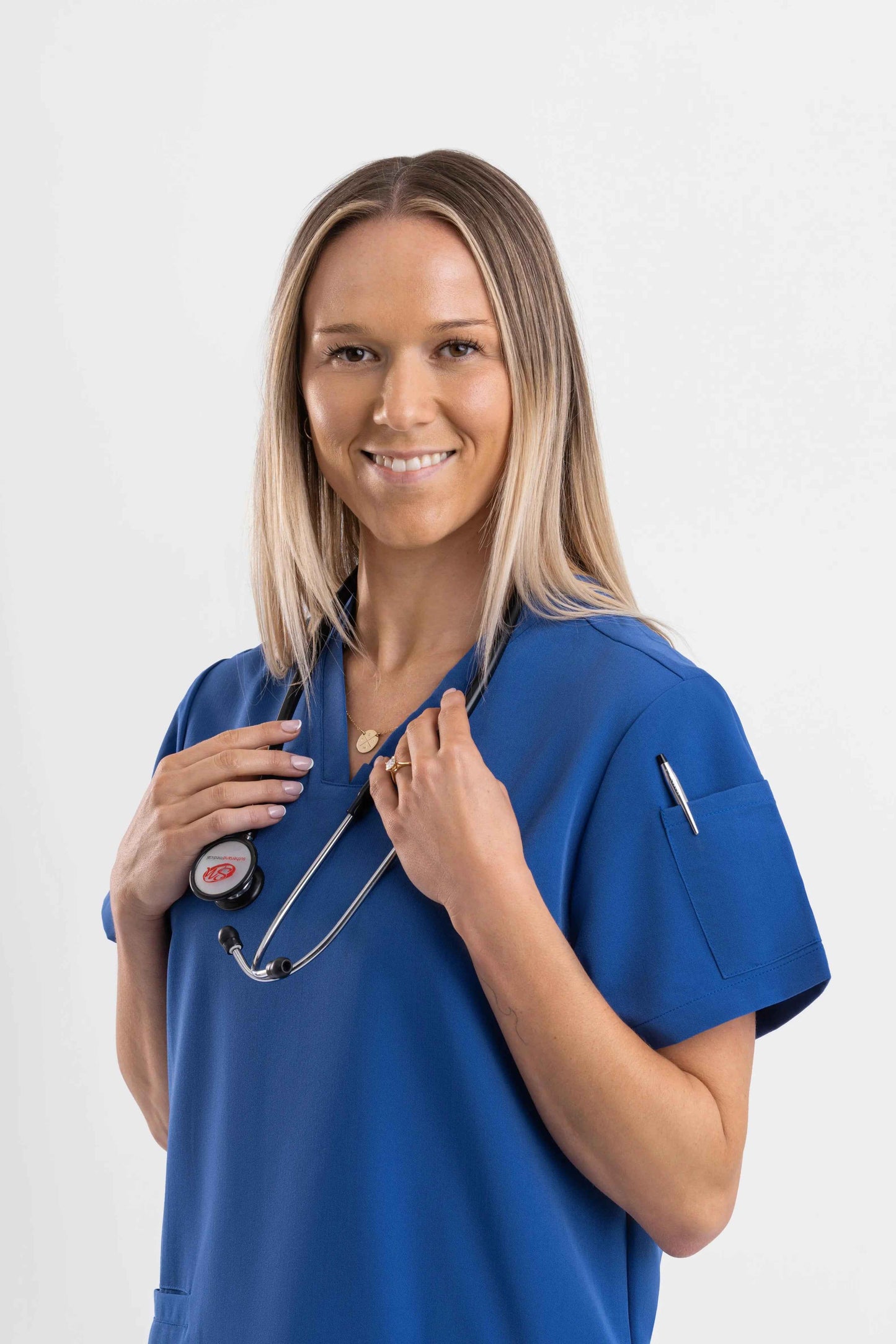 V Neck Scrub Top - Royal Blue