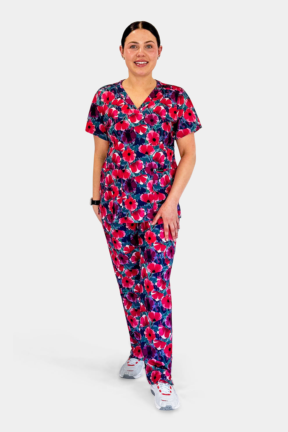 Crimson Bloom Scrub set Babuchaa