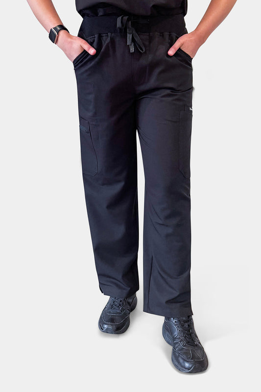 Straight Scrub Pants - Black Babuchaa